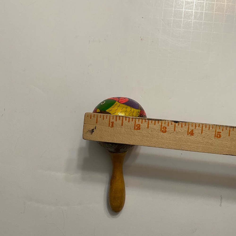 Hand Painted Coconut Rattle parrot - Picture 10 of 10